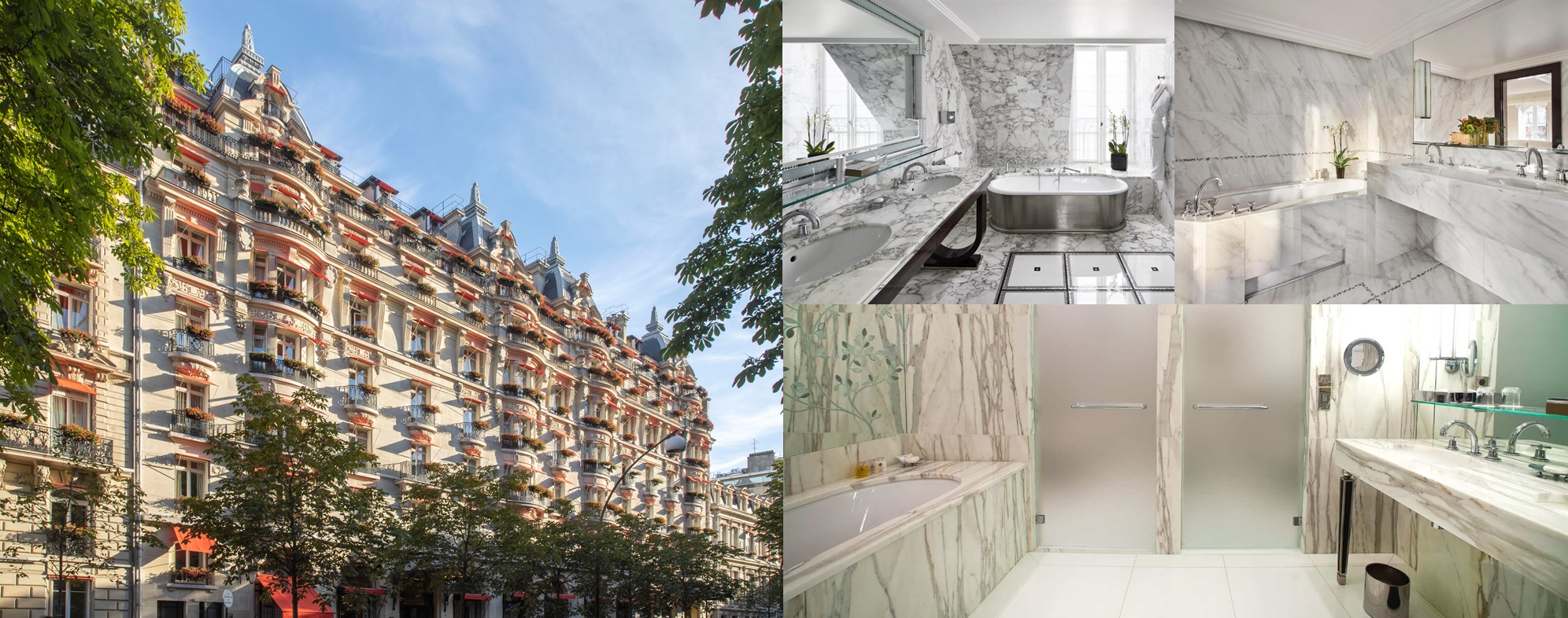 salles de bains des chambres de l’Hôtel Le Plaza Athénée